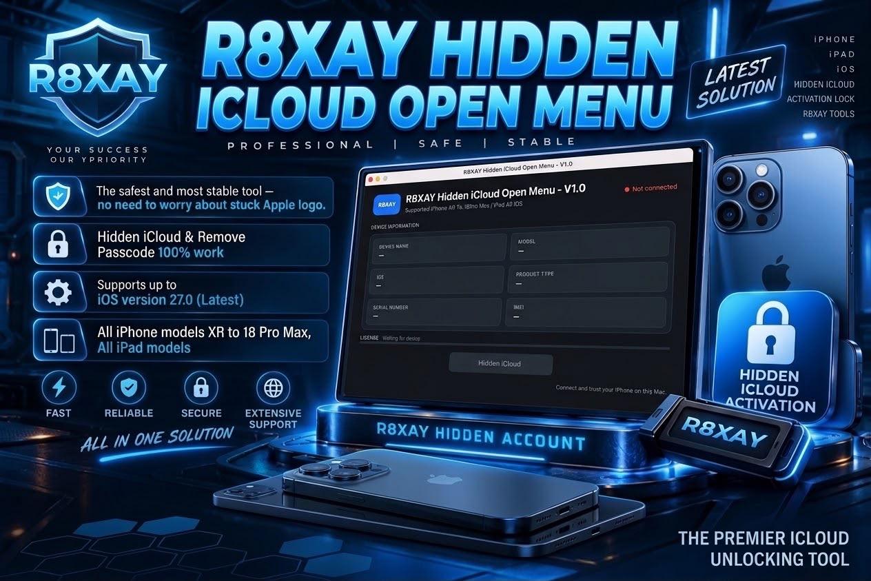R8XAY iCloud Hidden  — Bypass iCloud Open Menu iphone XR - 18 pro max up to iOS 27 supported 🔥HOT🔥