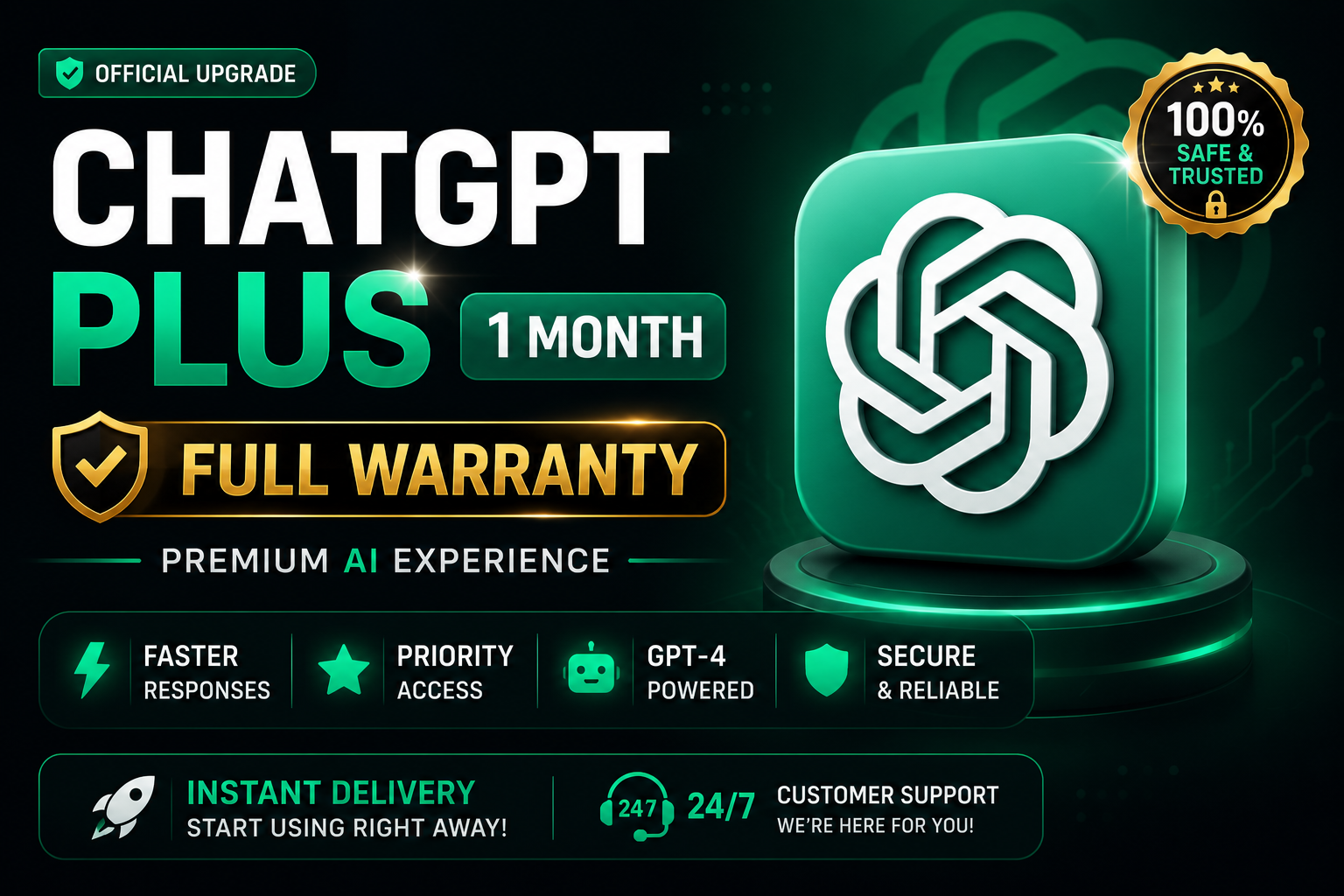 Chatgpt Ai Plus 1Months Full Warranty